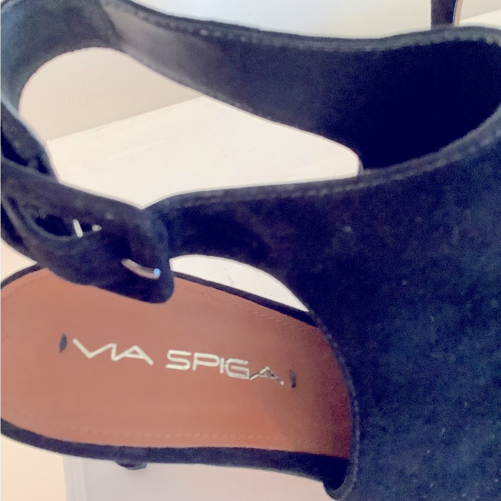 Via Spiga Black Suede Slingback Heels - Picture 5 of 6